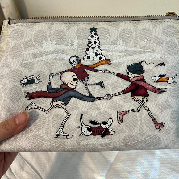 Coach Skating Skeletons Wristlet - Picture 3 of 16